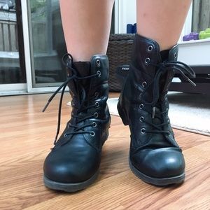 BLACK COMBAT BOOTS by ROCK and CANDY